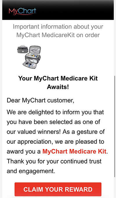 MyChart Scam Email