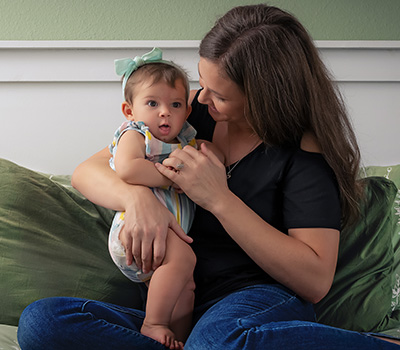 Natalie Montgomery with Baby