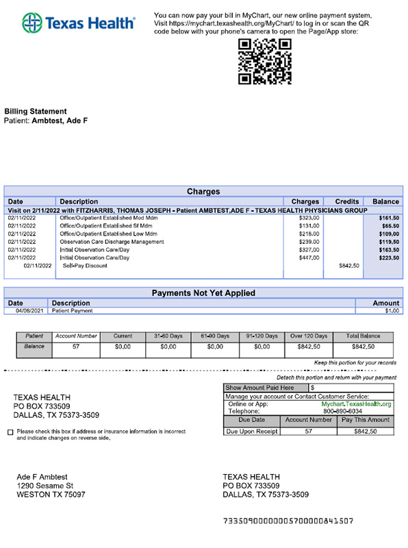Hospital Bill Form Fill Out Printable PDF Forms Online 57 OFF