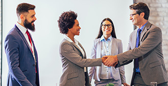 Handshake at meeting