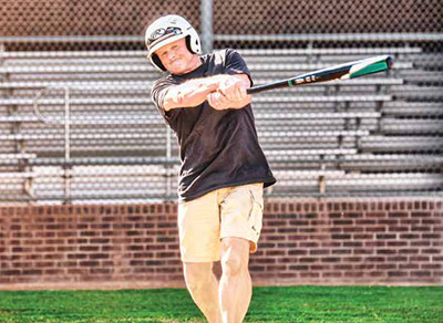 Larry Hollingsworth Playing Baseball