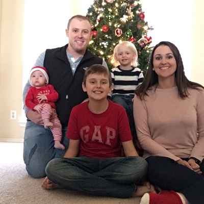 The Hudson family at Christmas