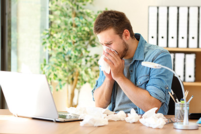 Man sneezing