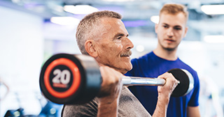 Man lifting barbell