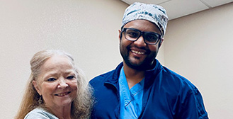 Joyce Stovall with Sai Karan Vamsi Guda, D.O.