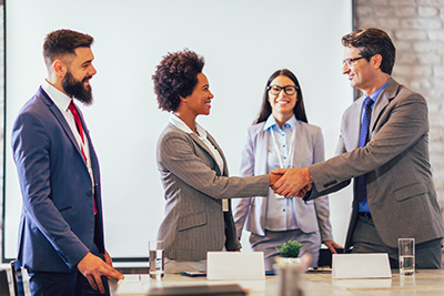 Handshake at meeting