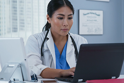 Woman using tablet