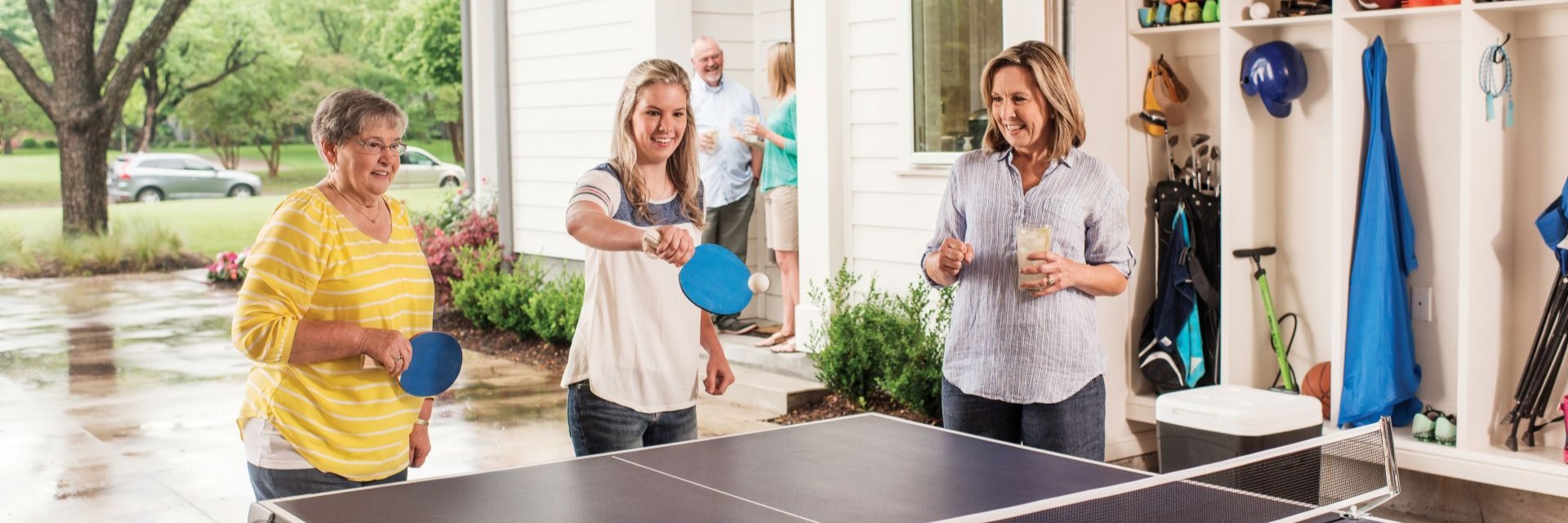 Family Playing Ping Pong