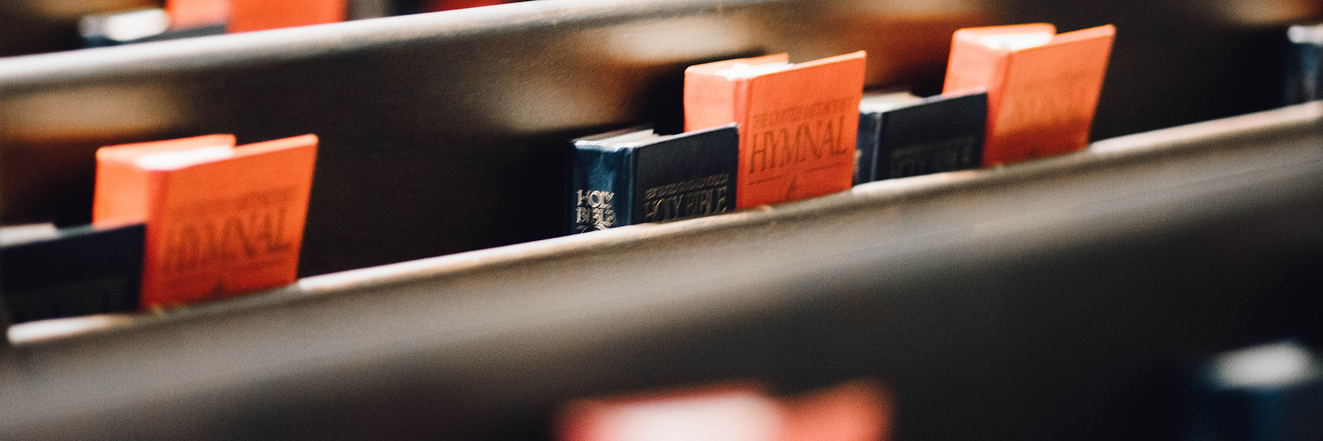Close up of Books in Church Seat Back