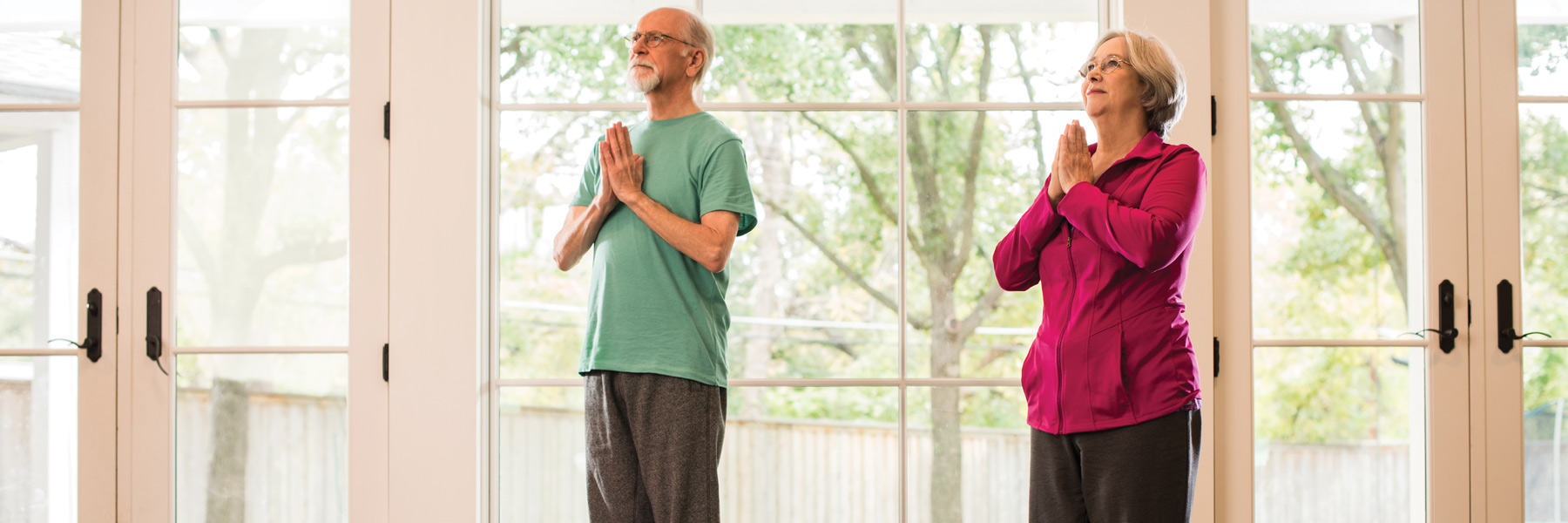 Couple doing yoga
