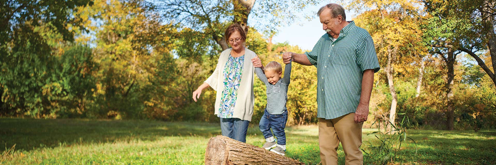 Family playing outside