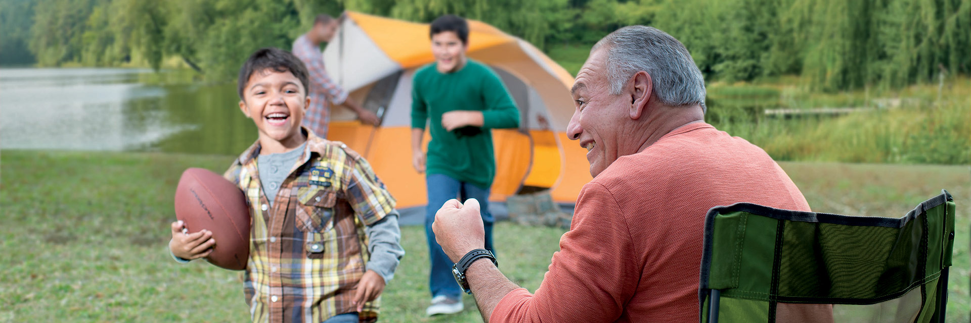 Grandfather with grandkids