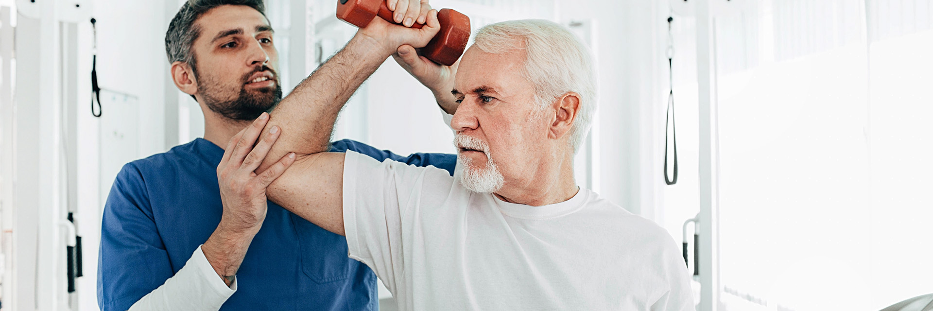 Man having physical therapy