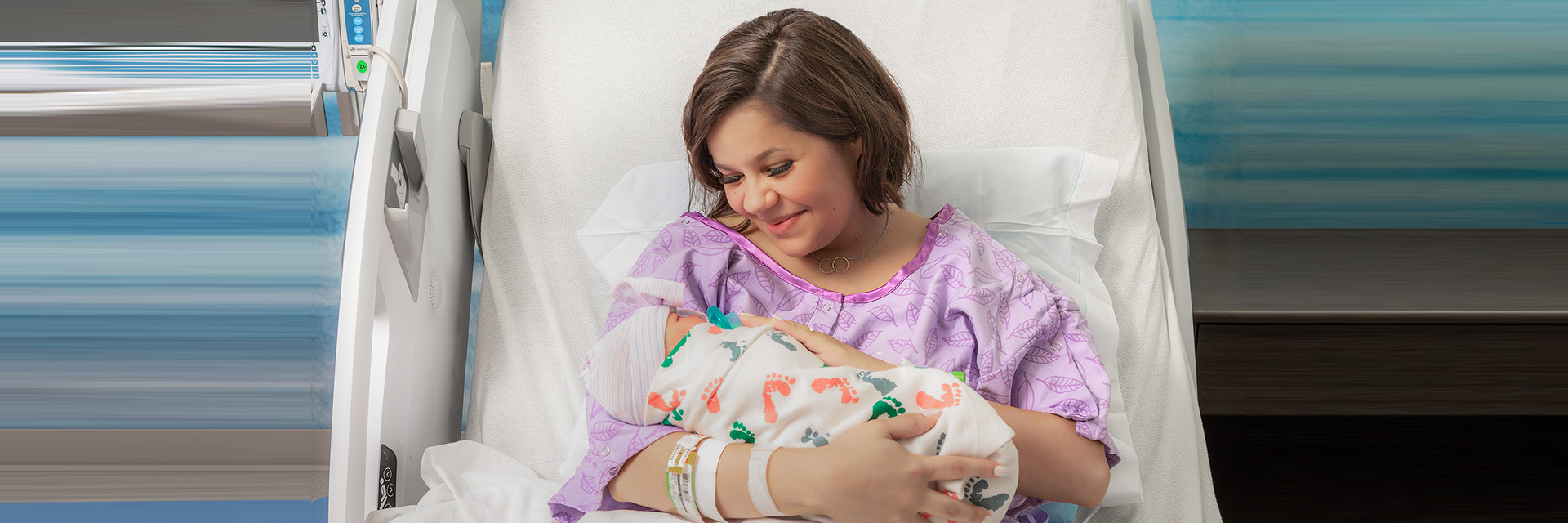 Mom with newborn baby in hospital
