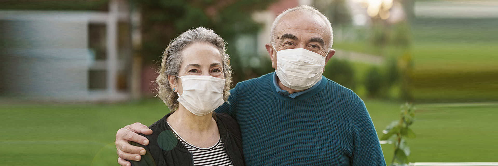 Older couple with masks