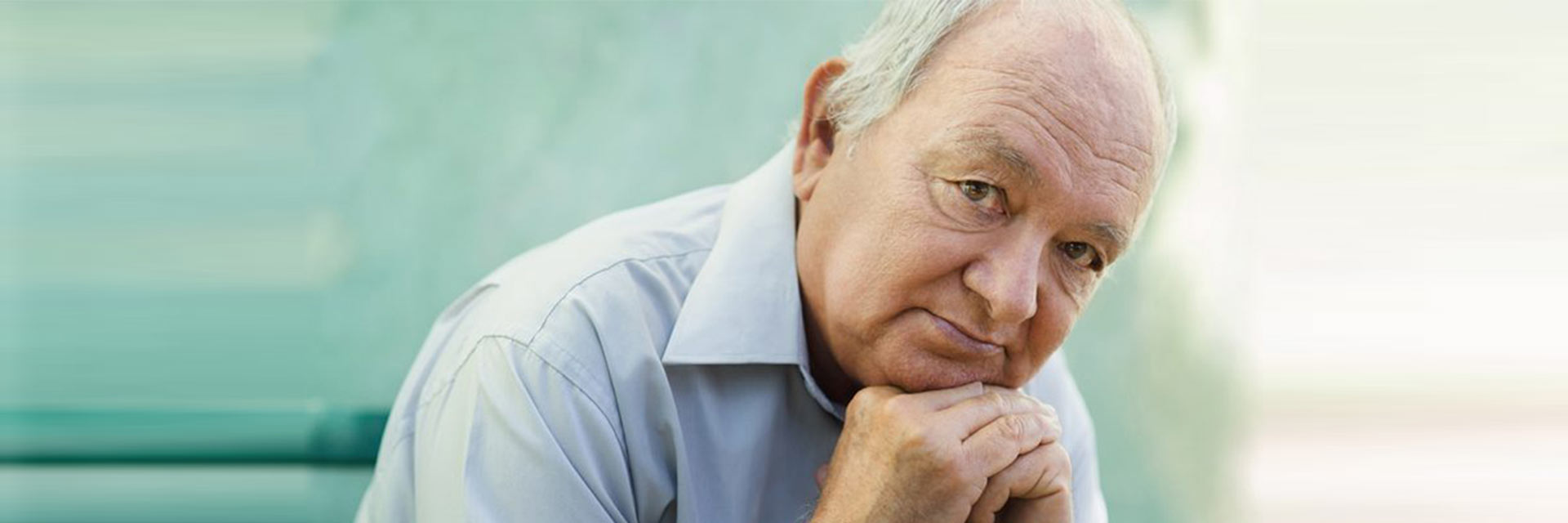 Senior man social distancing