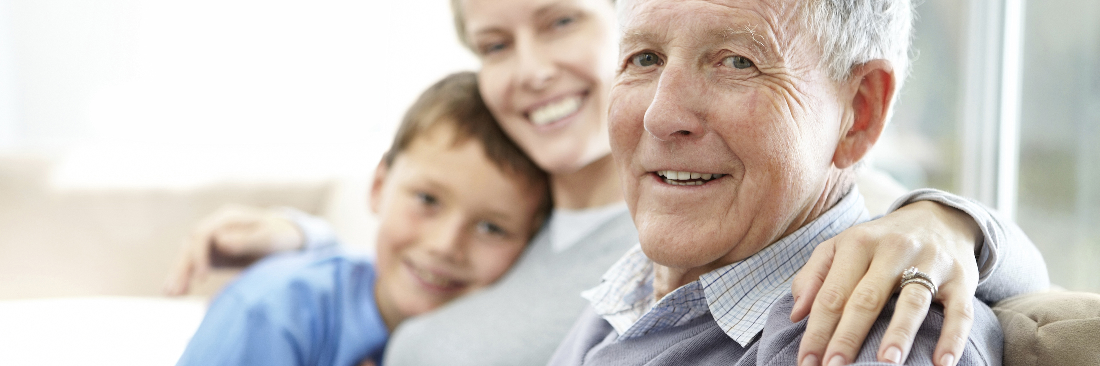 Man sitting with family