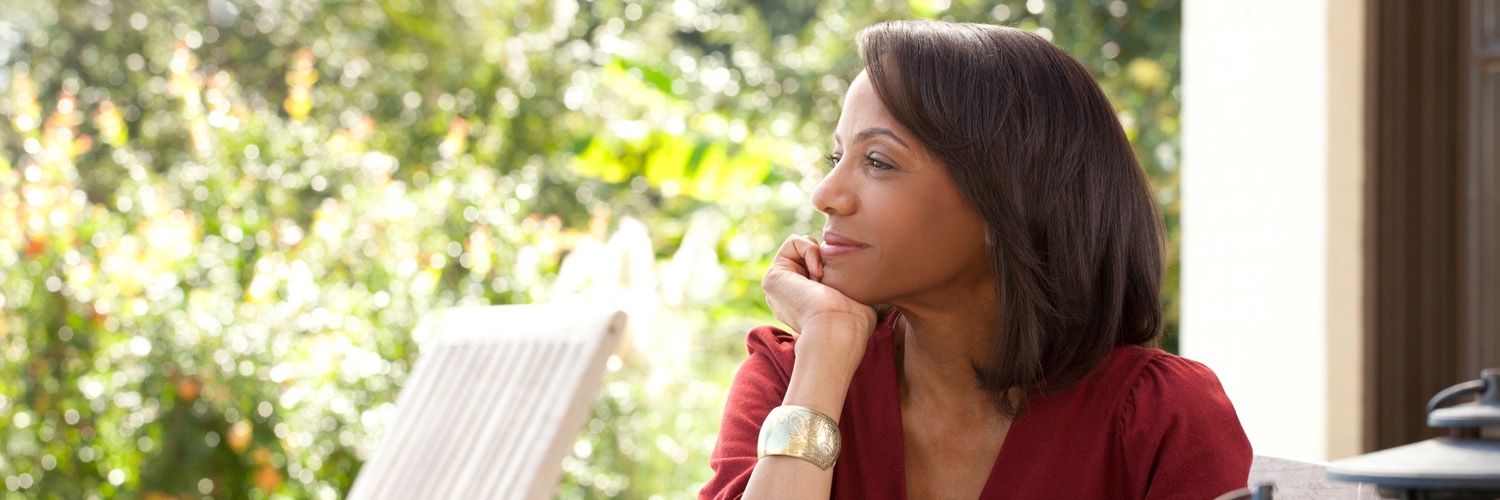 Woman looking out