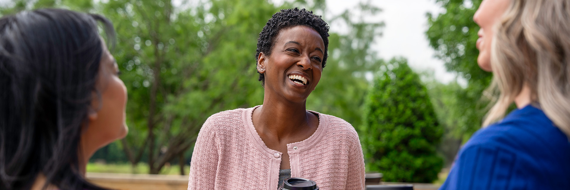 Women chatting outdoors