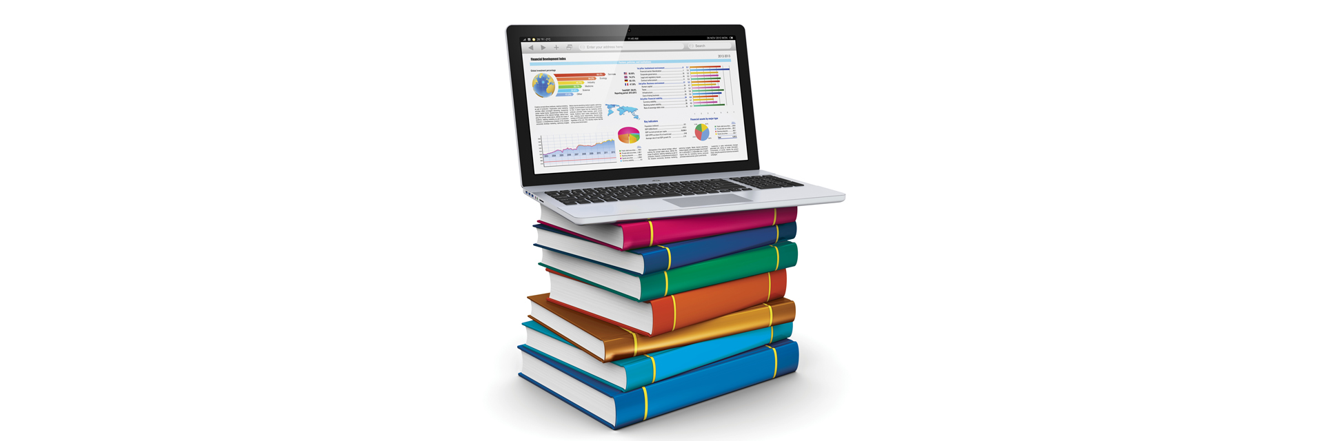 laptop on stack of books