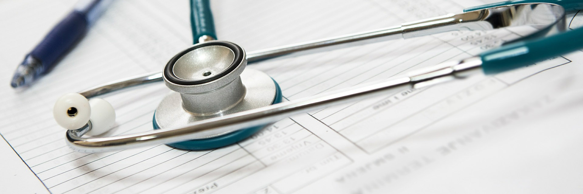 Stethoscope sitting on table