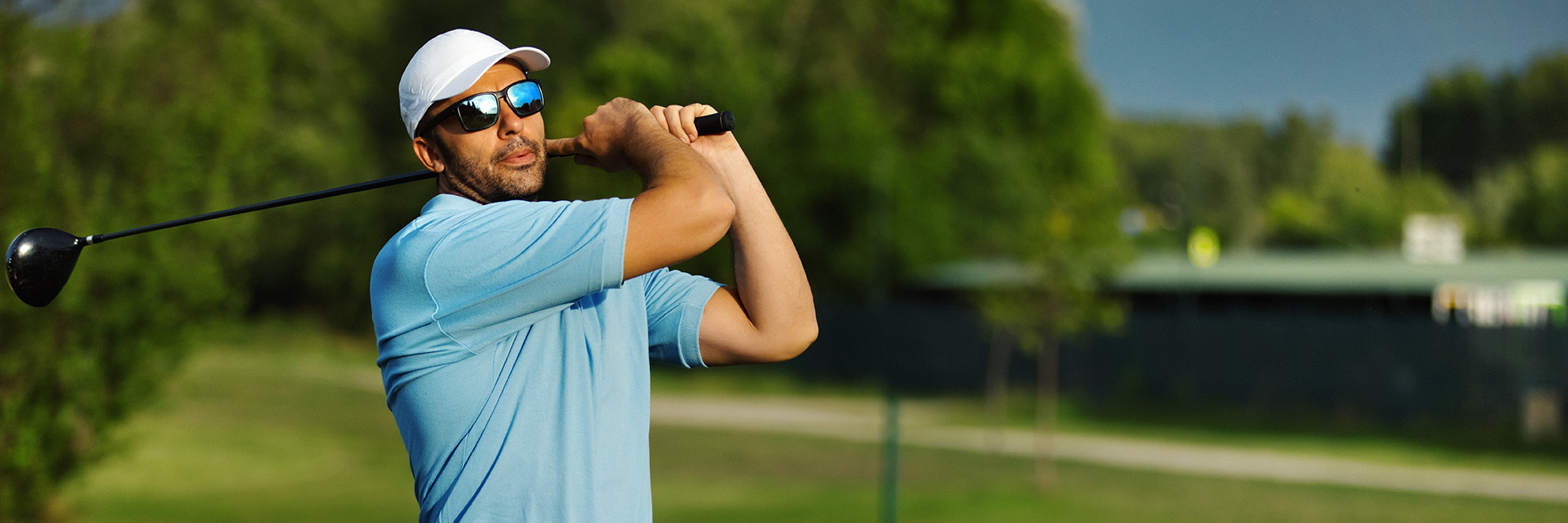 Man playing golf