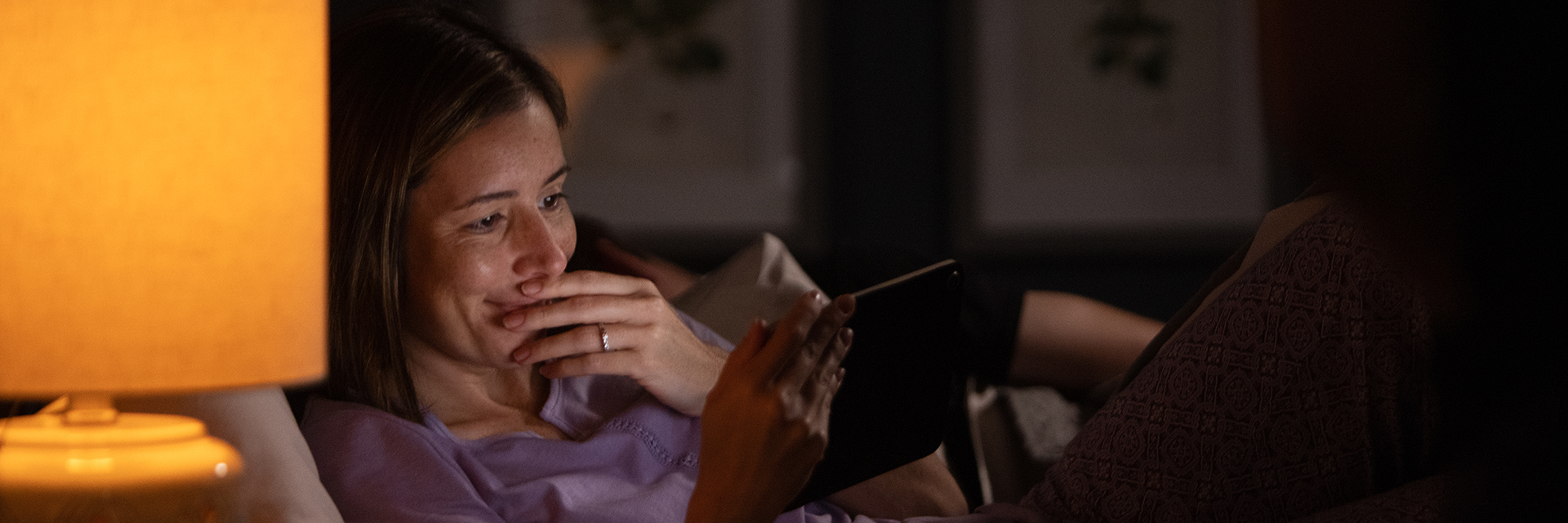 Woman watching tablet