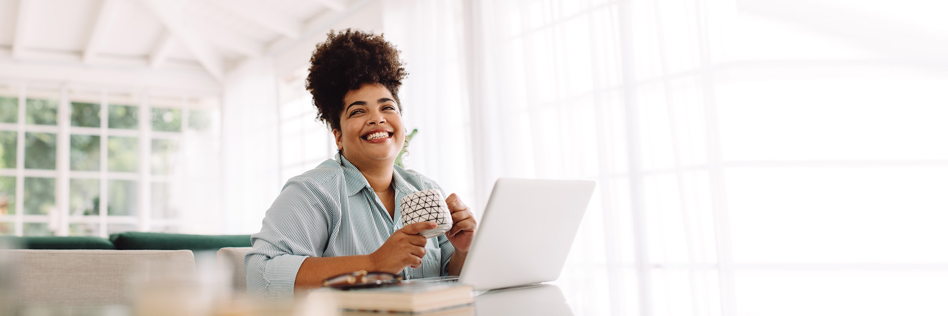 Woman using laptop