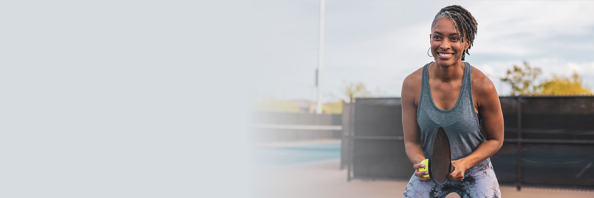 Woman playing pickleball