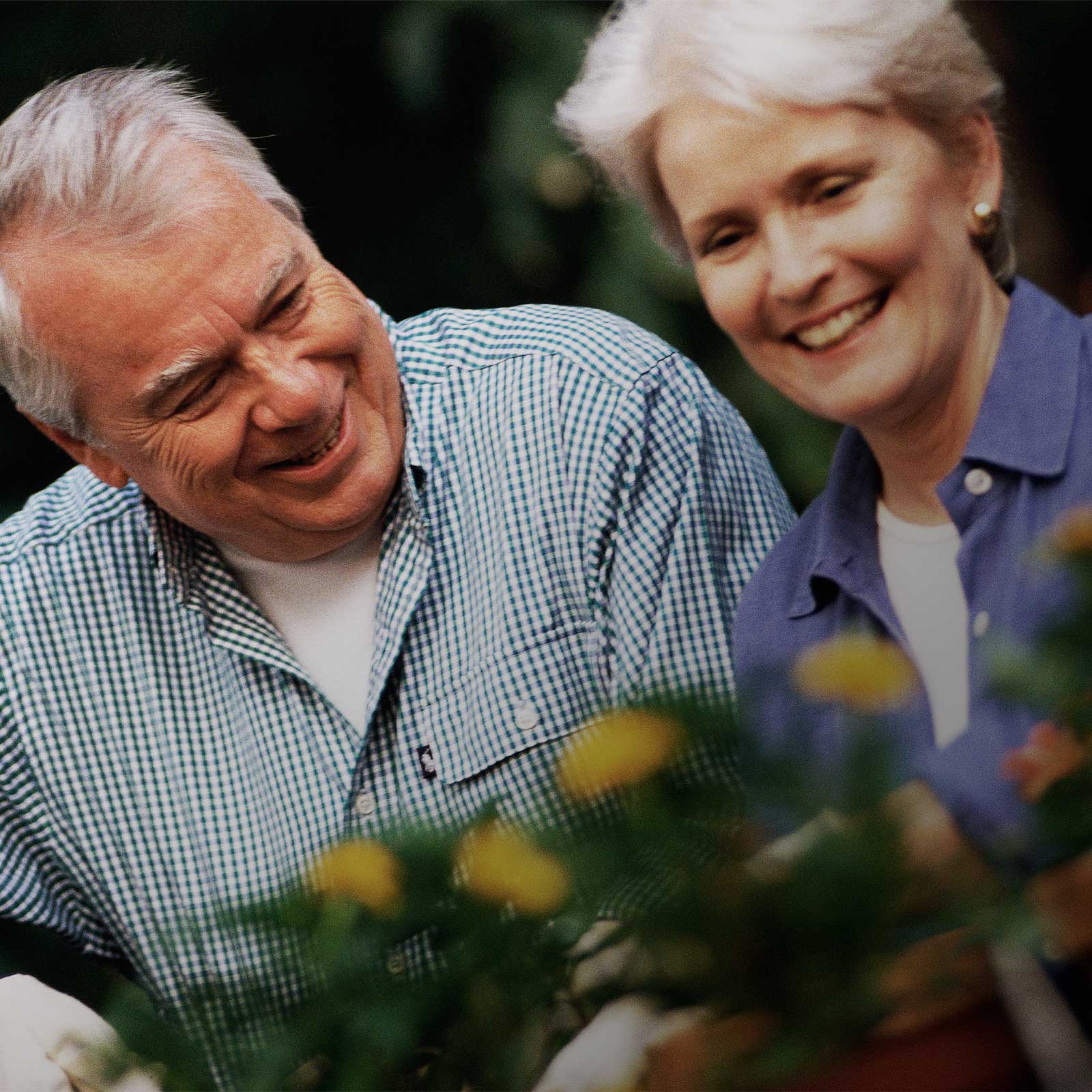 Couple Gardening Outside