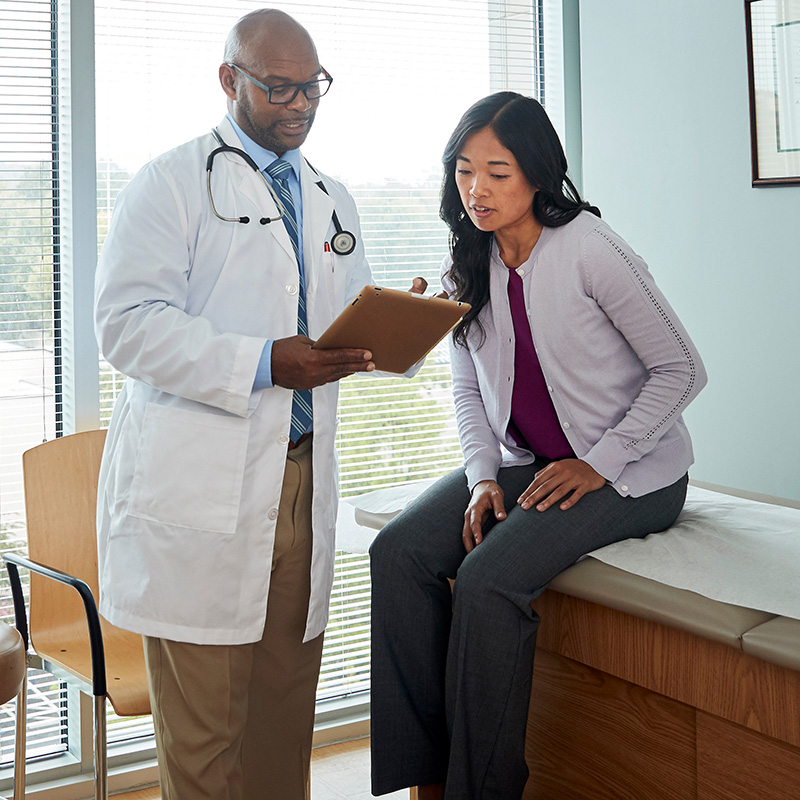 Doctor with patient