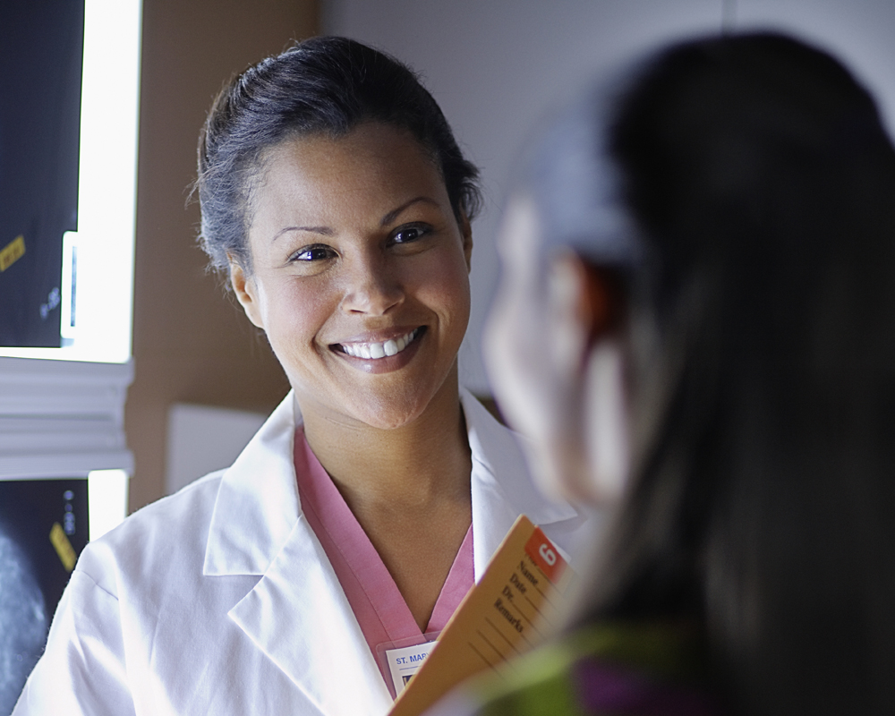 Female doctor and patient