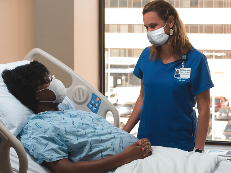 Nurse and Patient wearing masks