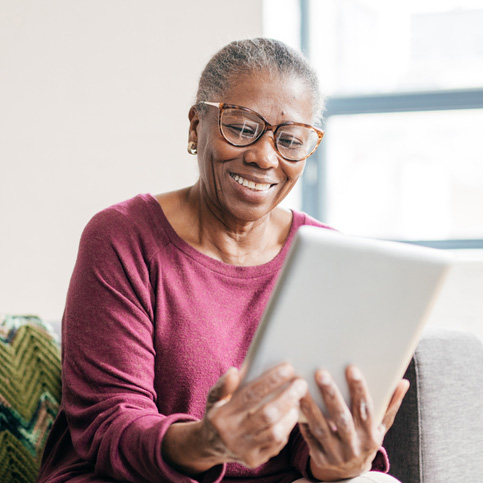 Woman using laptop