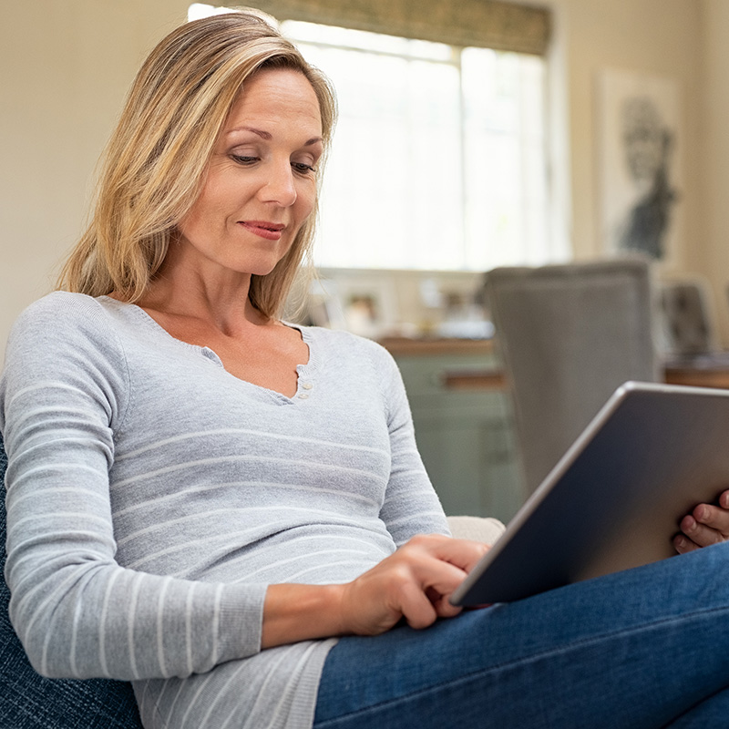 Woman using tablet