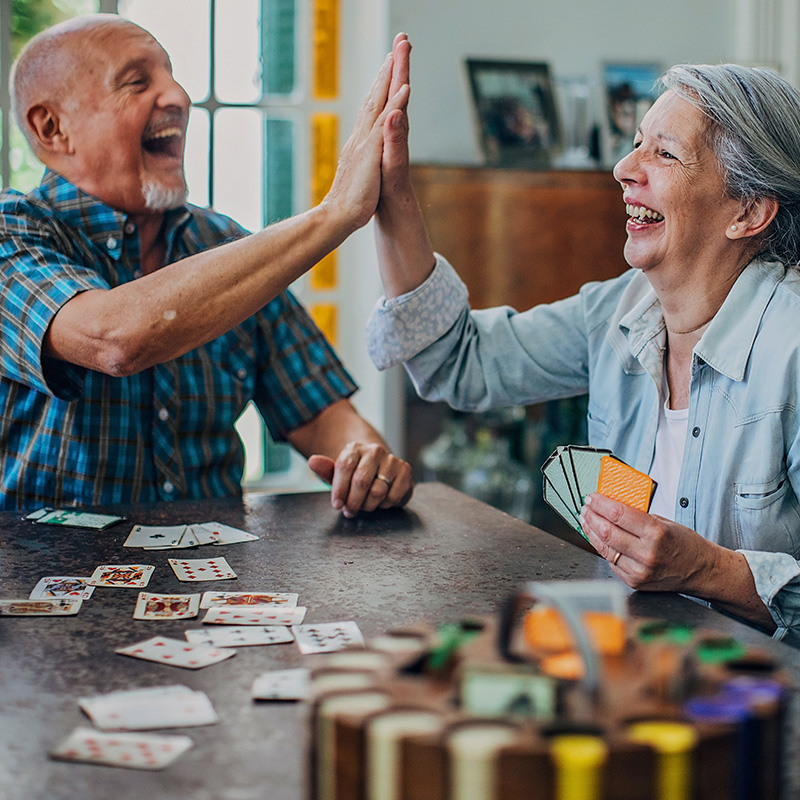 Couple playing poker