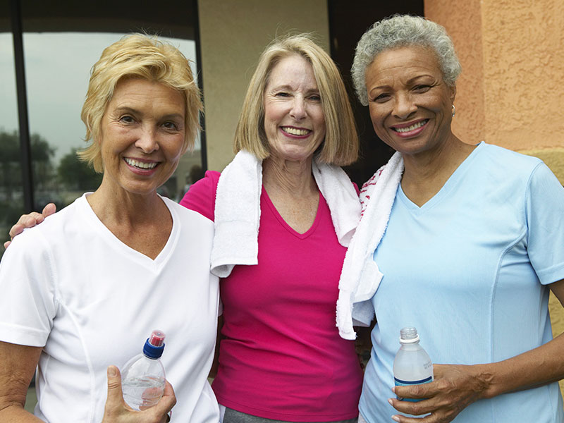 Three Women in Fitness Clothes