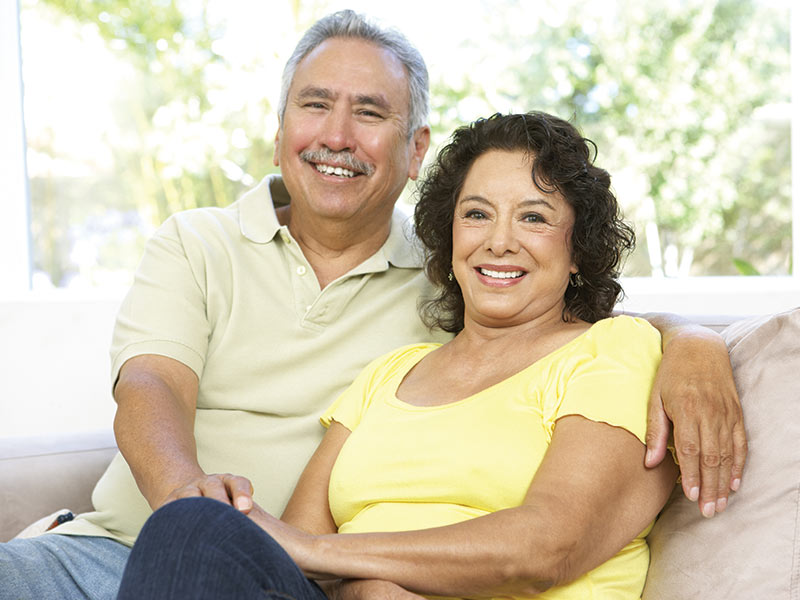 Couple sitting on couch
