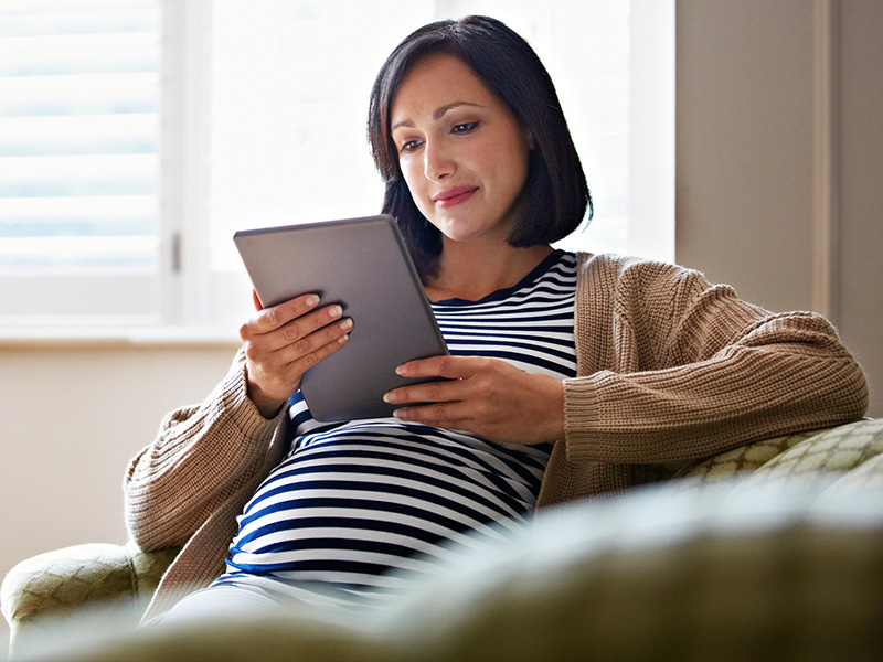 Woman using tablet