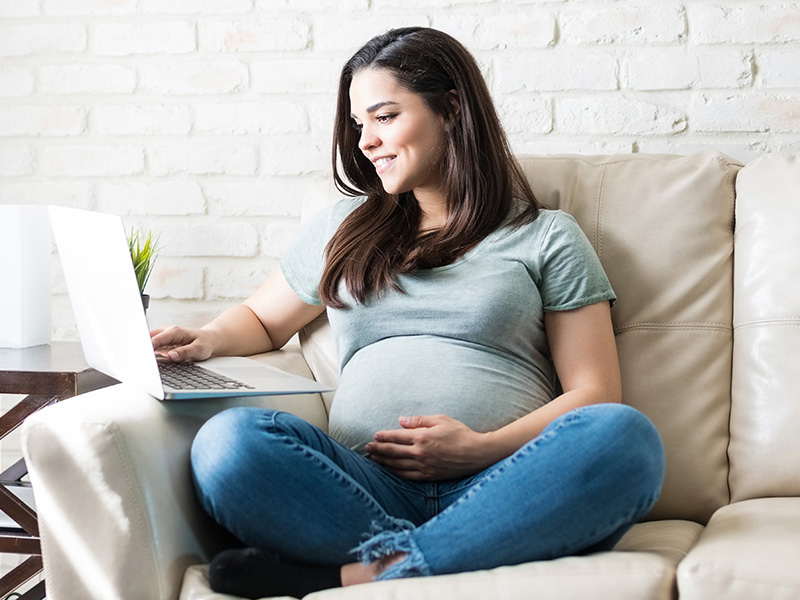 Woman using laptop