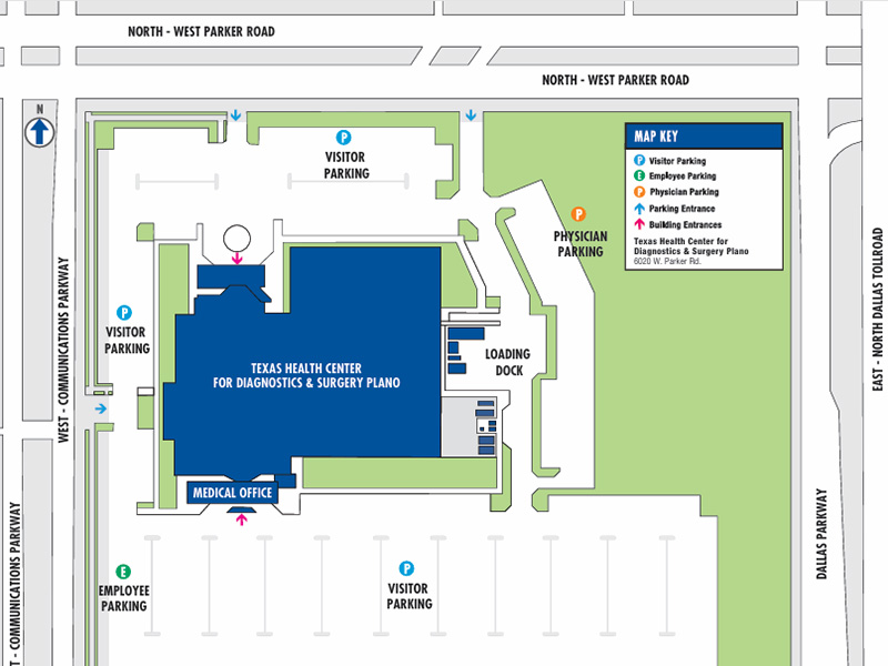 Texas Health Center for Diagnostics & Surgery Campus Map