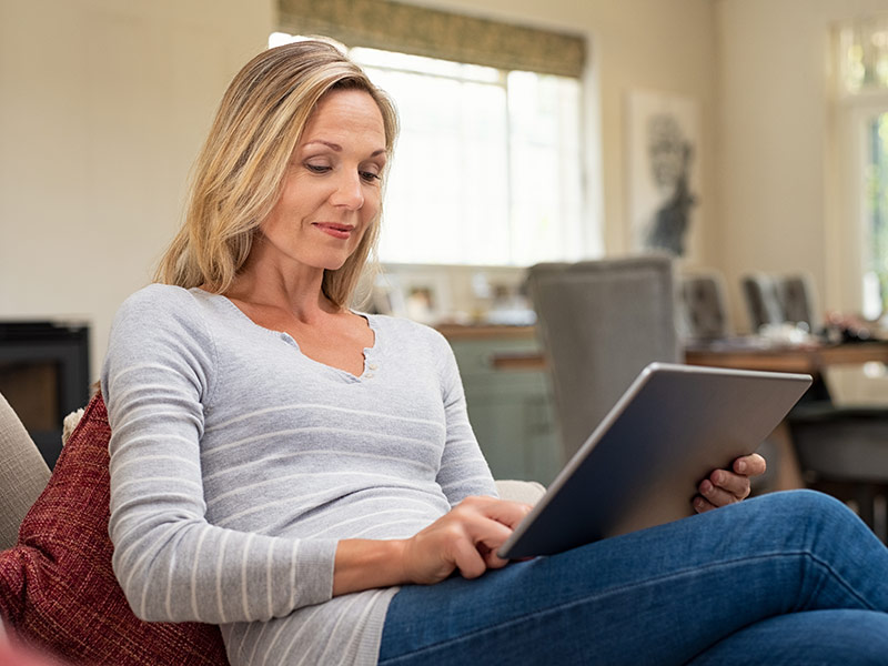 Woman on tablet