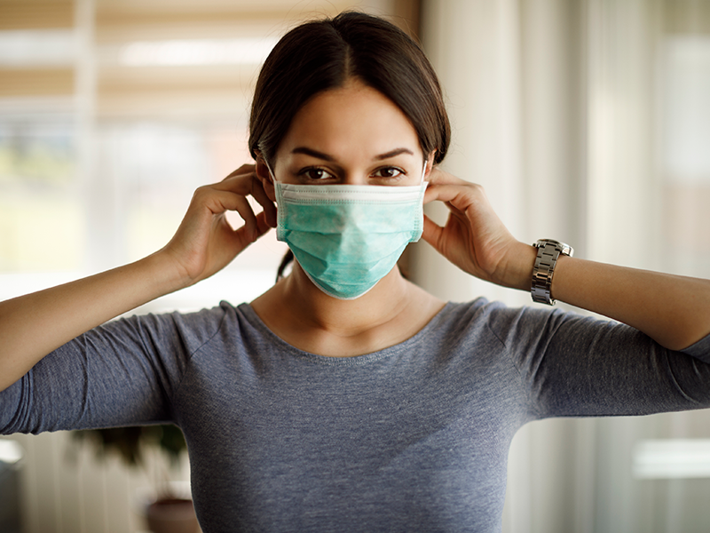 Woman with mask
