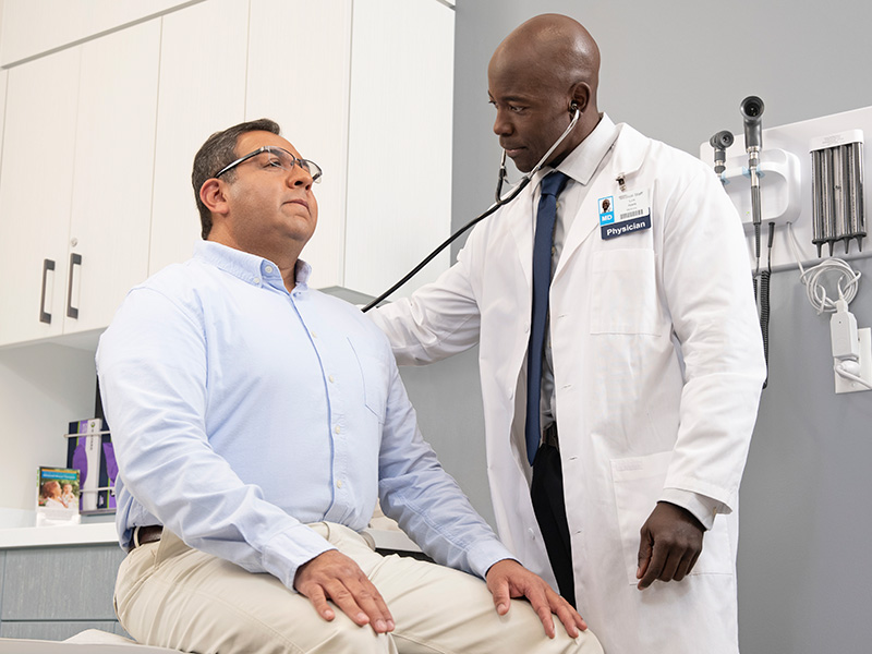 Physician with patient