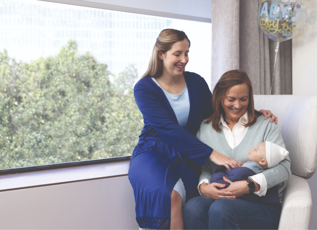 Woman holding baby