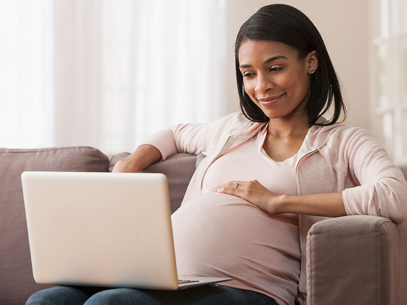 Mom on computer