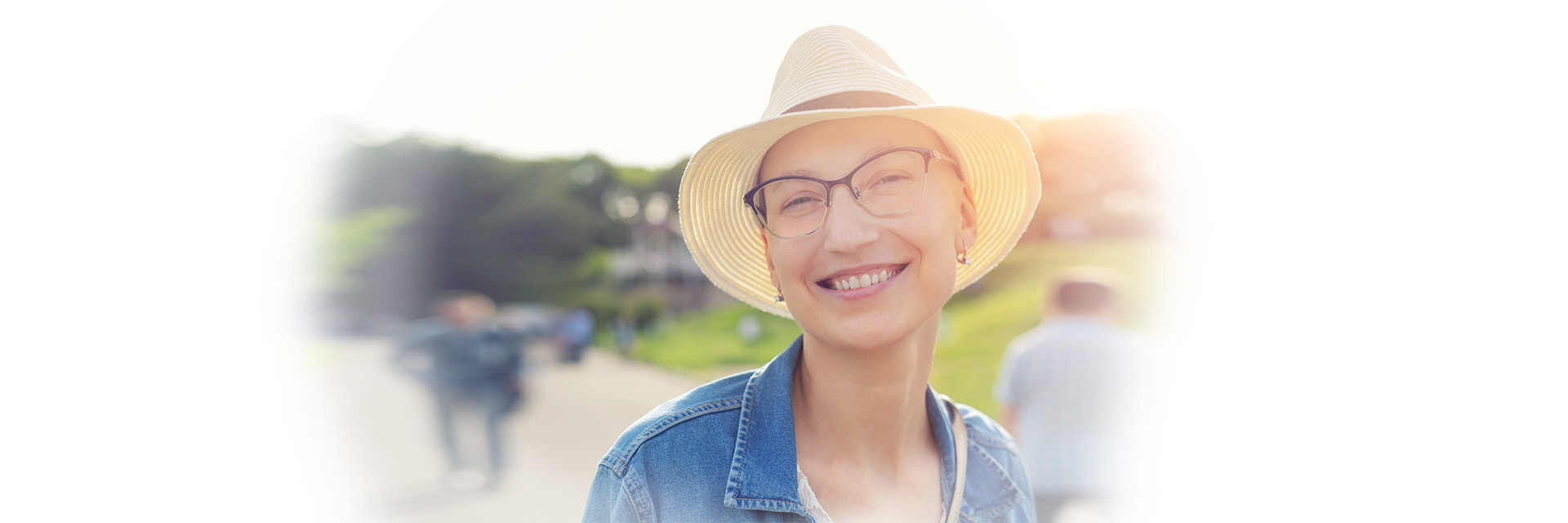 Woman in hat smiling