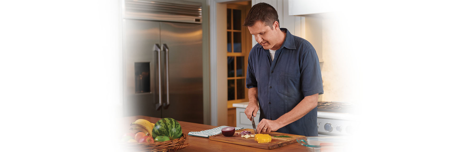 Man cooking in kitchen