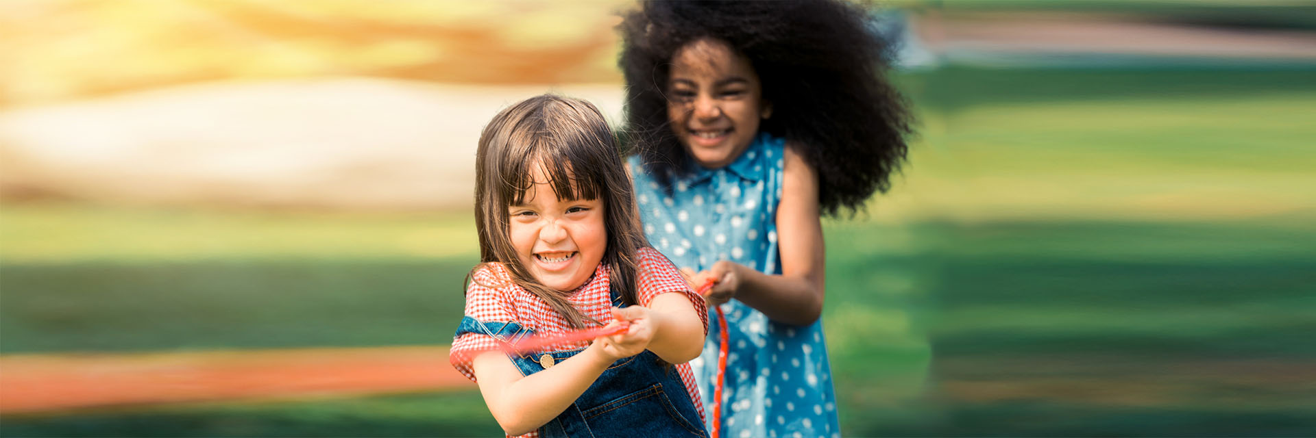 Kids playing tug of war