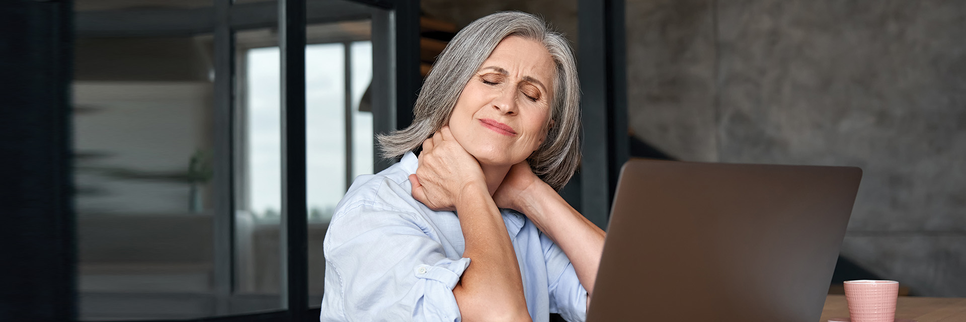 Woman with neck pain